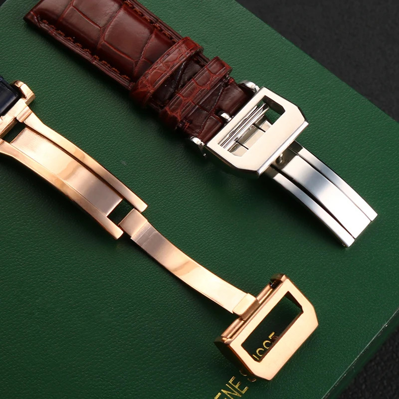 Cro.co.dile Skin Watch Strap For IWC Portugieser Portofino Pilot 21 22mm Folding