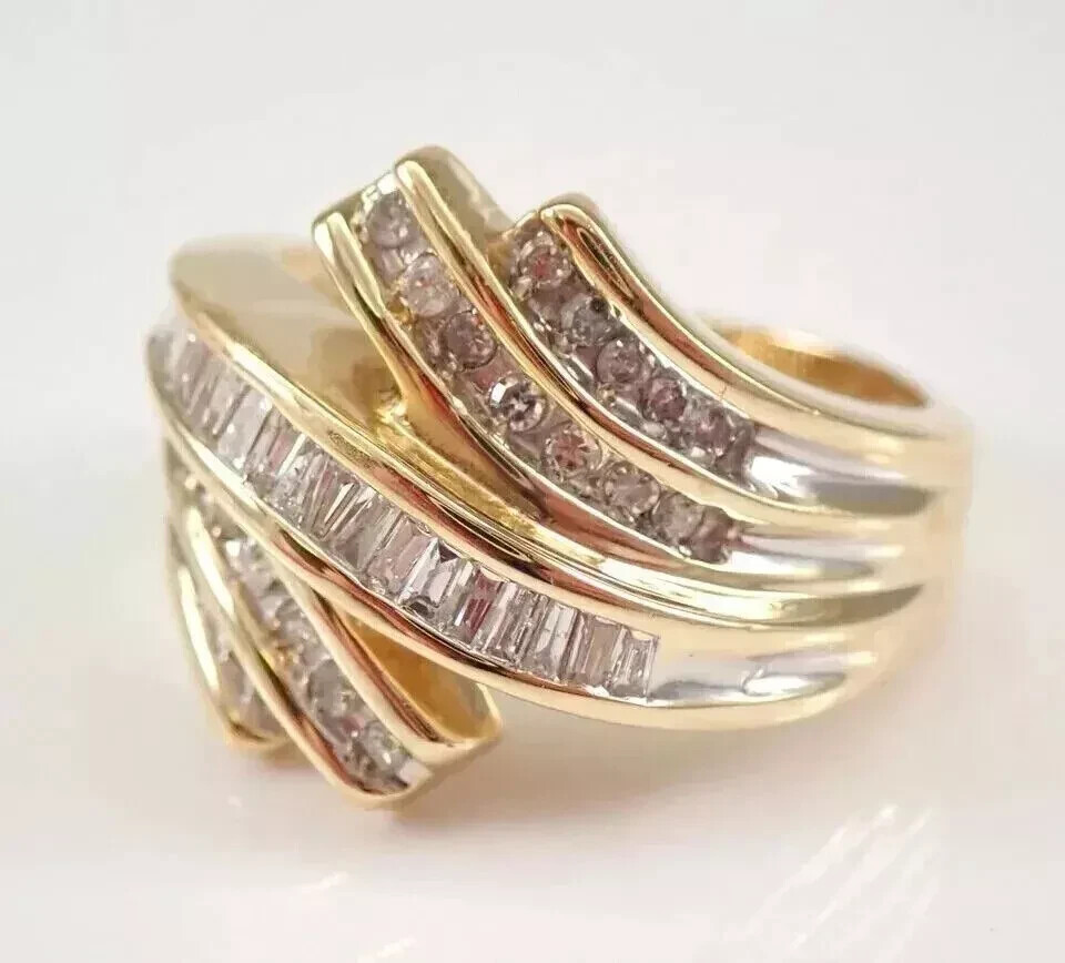 2Ct Round Cut Lab-Created Diamond 14K Yellow Gold Plated Women’s Engagement Ring