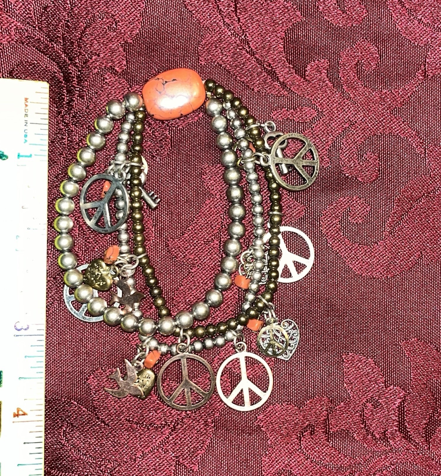 Vintage Bohemian multi-strand Charm Bracelet by Lucky Brand Silver-tone