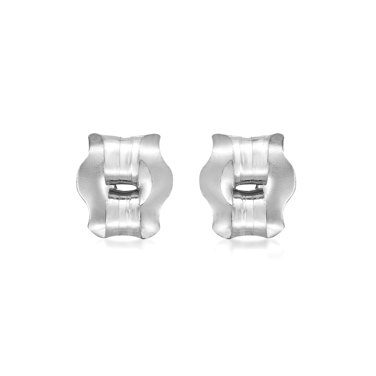 14K White Gold Lightweight Replacement Friction Earring Backs – 1 Pair (2 total)