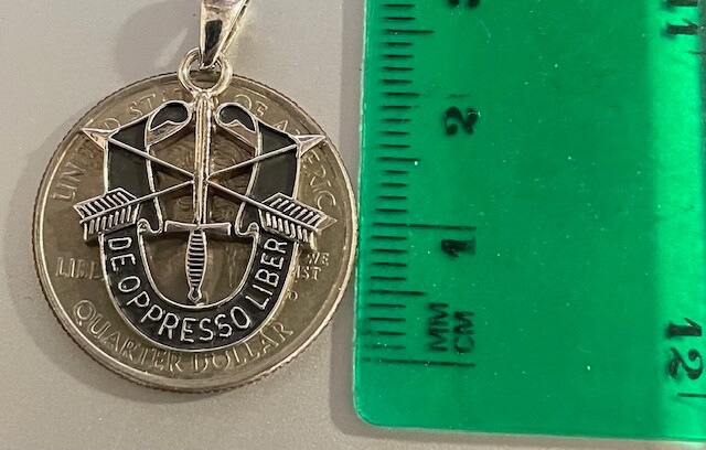 US Army special force DE OPPRESSO LIBER solid sterling pendant 20 mm