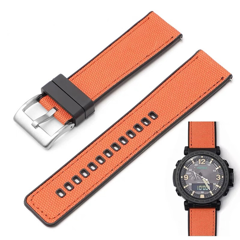 Nylon + Rubber Strap For G-SHOCK PRG-600 PRG-650 GA-2000 Watch Band Replacement