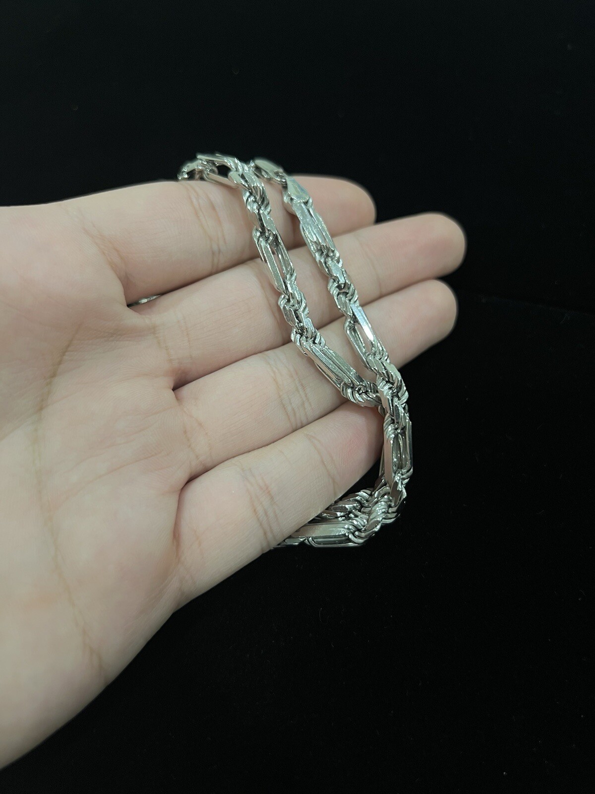 925 Silver 6mm Fiagope 26¨ Chain Rhodium Plated Mens Womens Necklace real silver