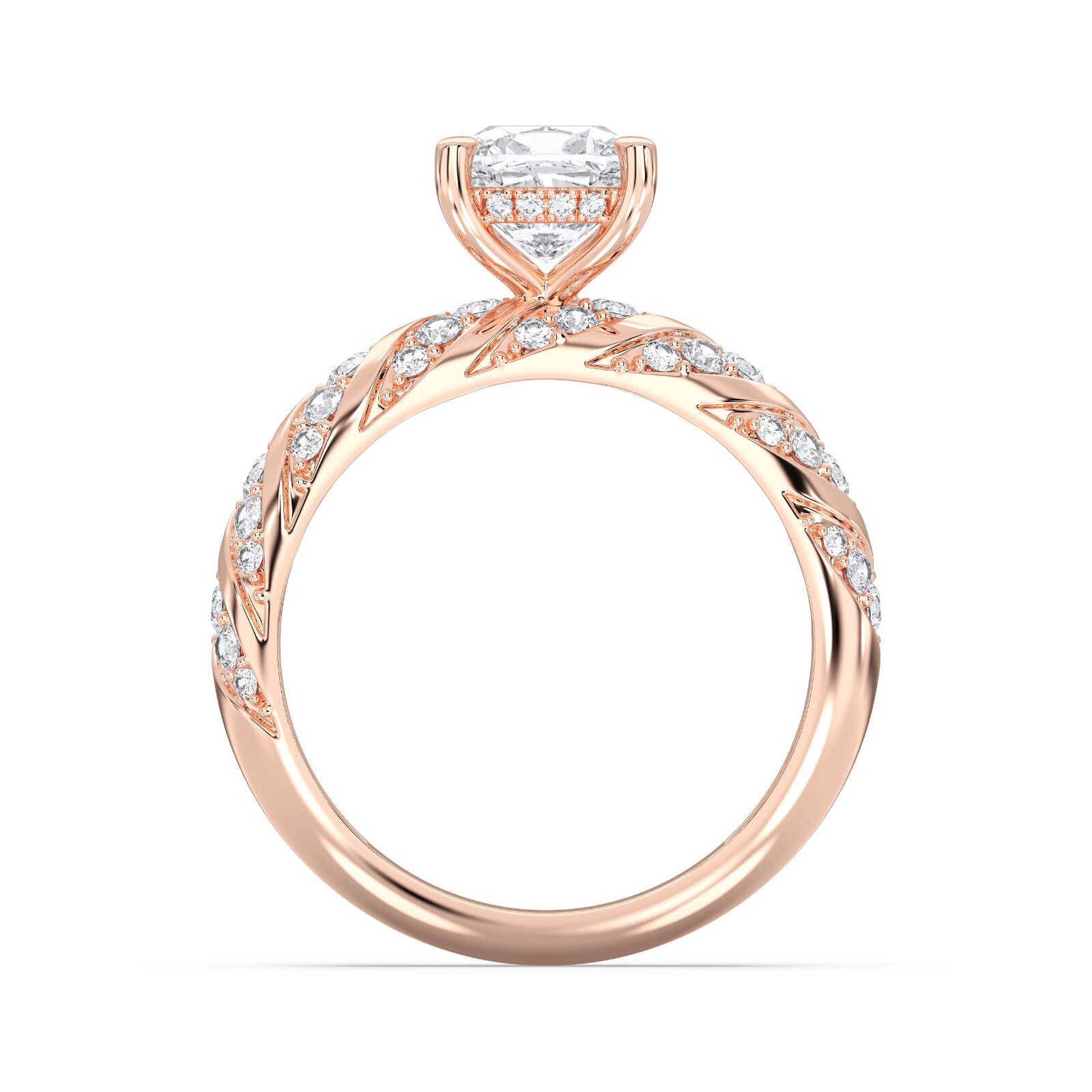 2.60 Carat Cushion Moissanite Stone Luxuries Style Engagement Ring in Silver