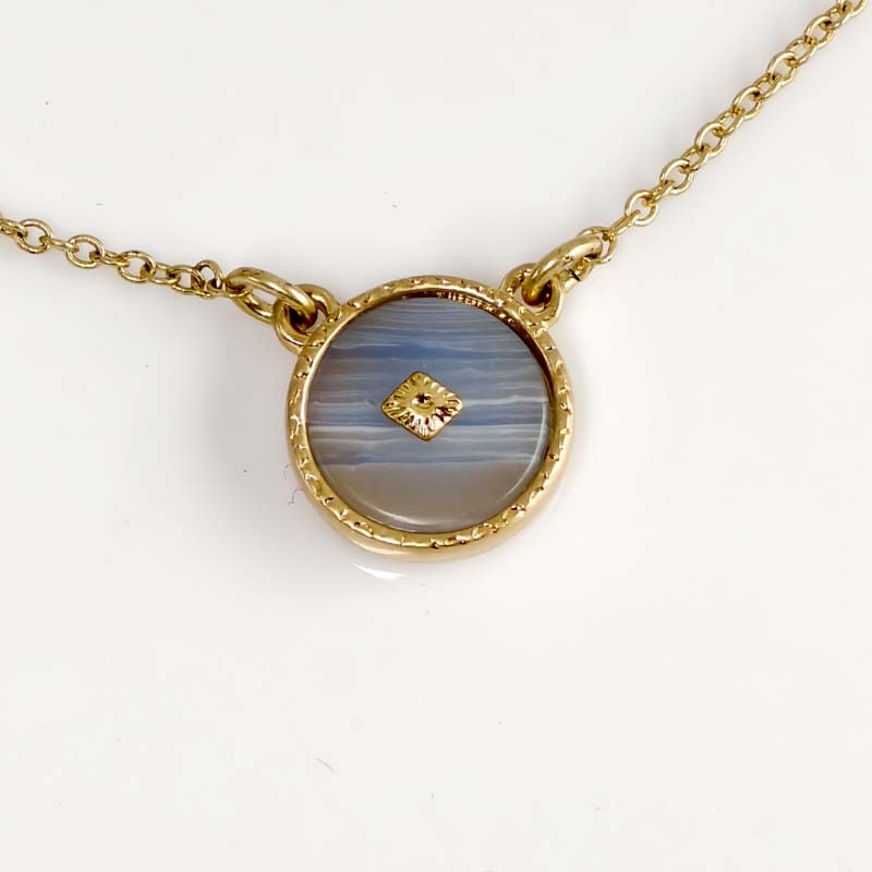 17″ Cabi Minimalist Stone Pendant Necklace Retro Women Party Vacation Jewelry