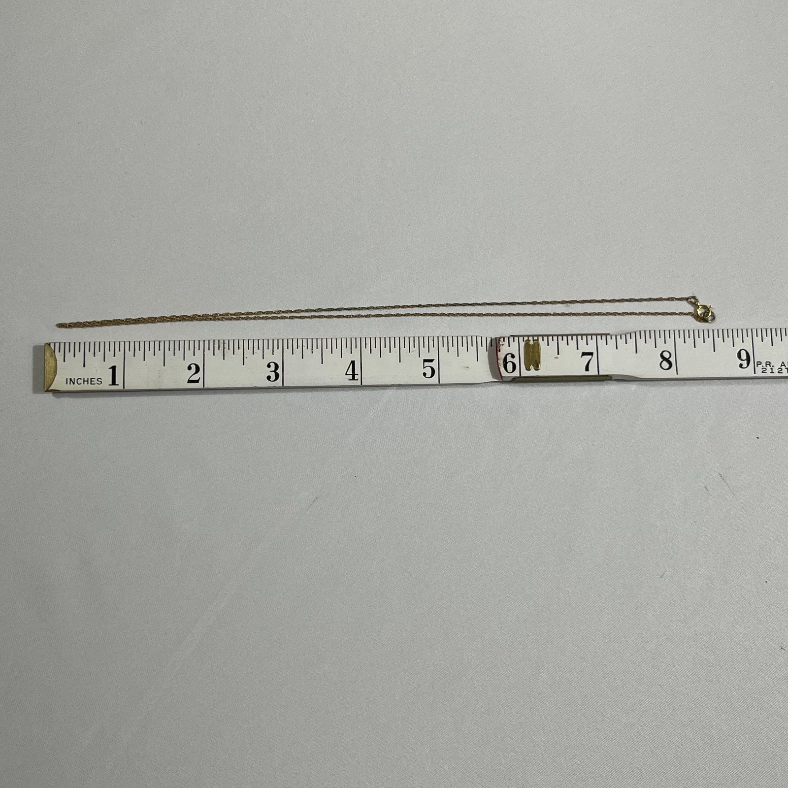 Gold Tone Singapore Chain Necklace Delicate Minimalist 17 Inch