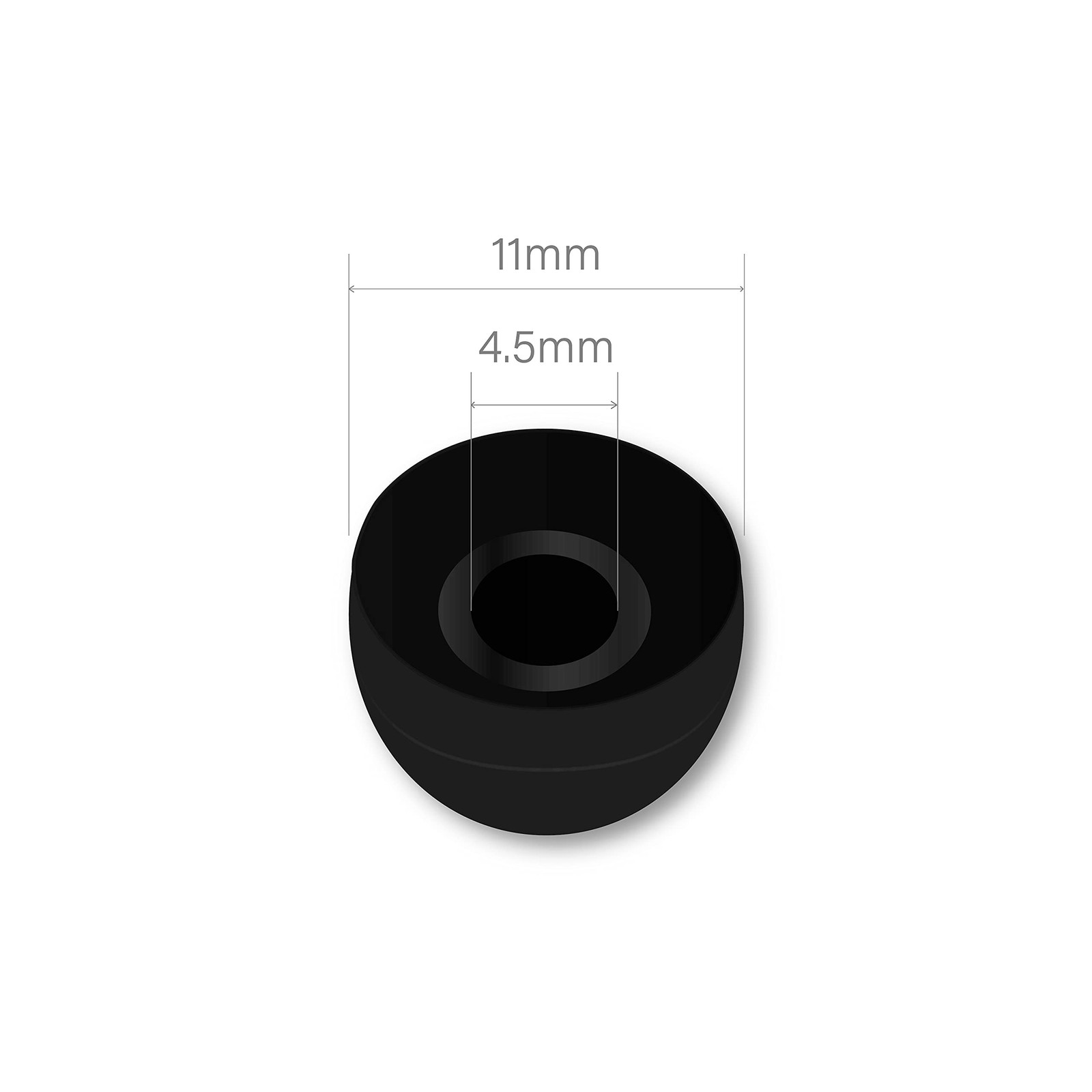 Medium Earbud Tips Silicone Rubber Replacements – 10 Black, 10 Clear