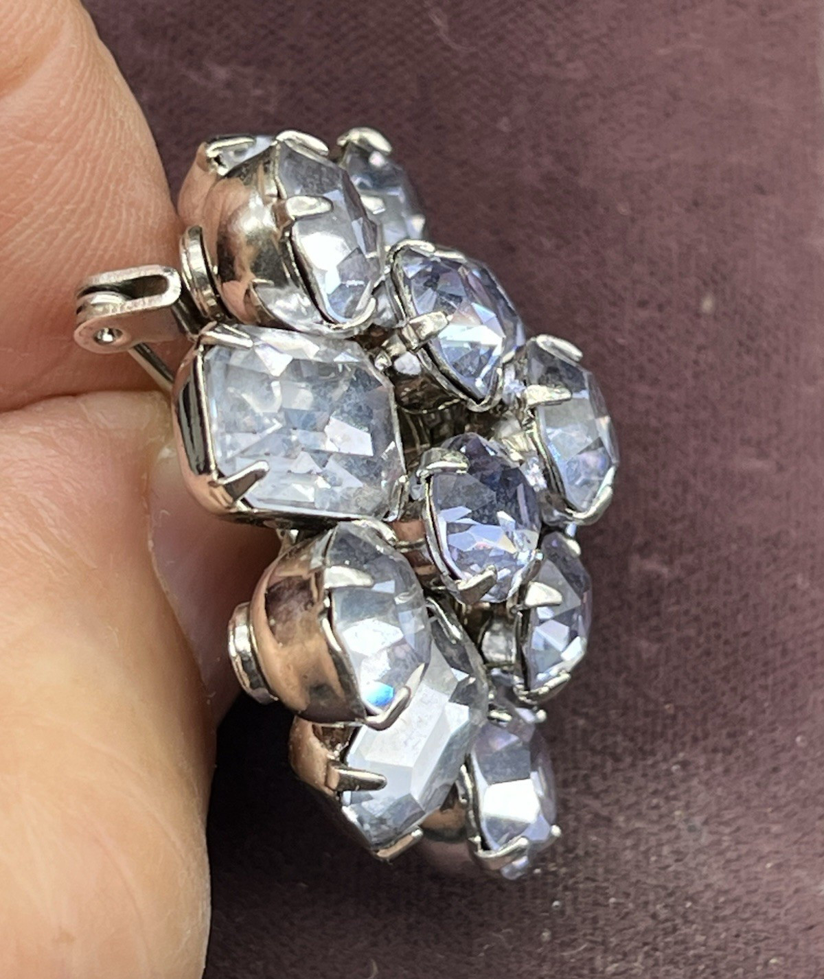 Vintage Coro Faceted Crystal Lavender light Purple Brooch