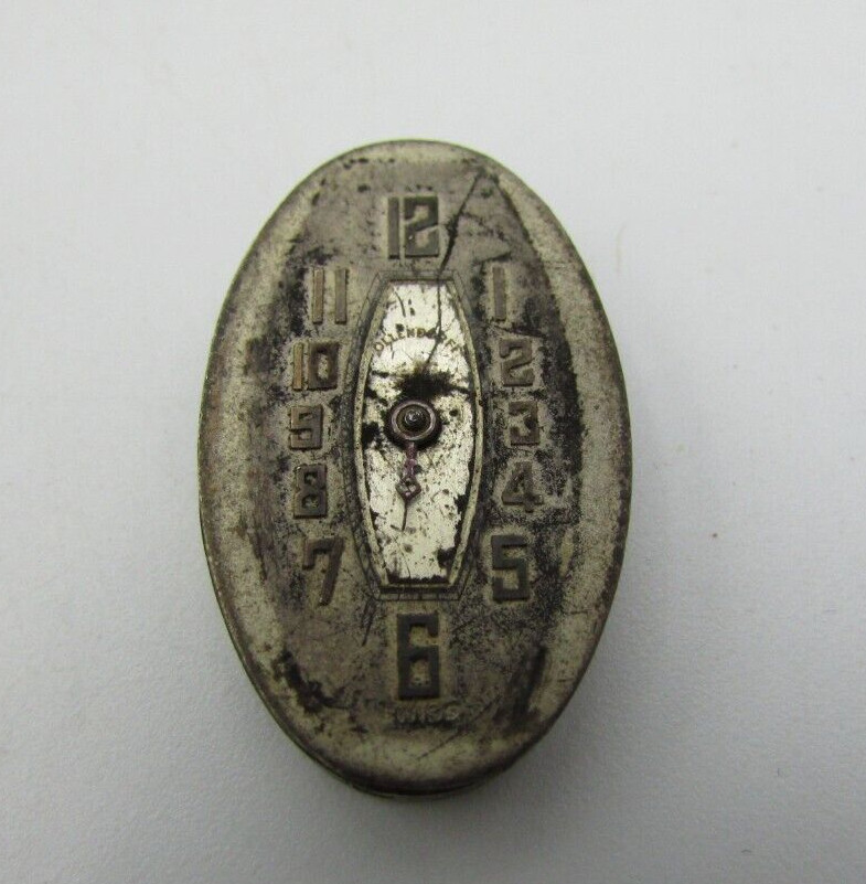 OLENDORF WATCH PARTS 24.7mm 17j MOVEMENT w/ GOOD BAL + 2nd MOVEMENT + DIAL W38