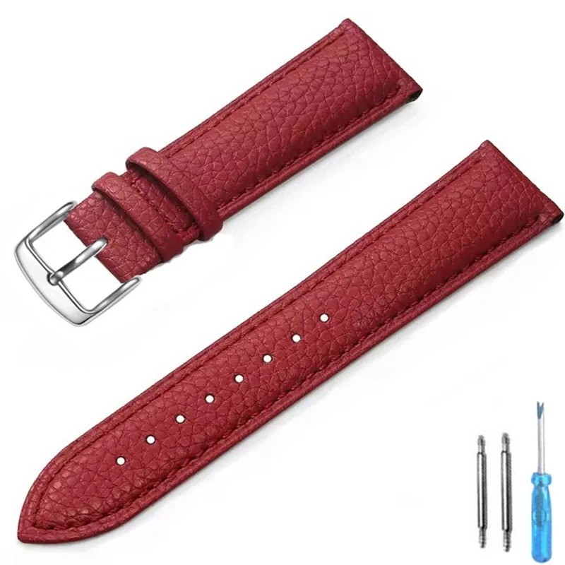 Genuine Leather Watch Strap for Man Women High-quality Wrist Watchband + Tool