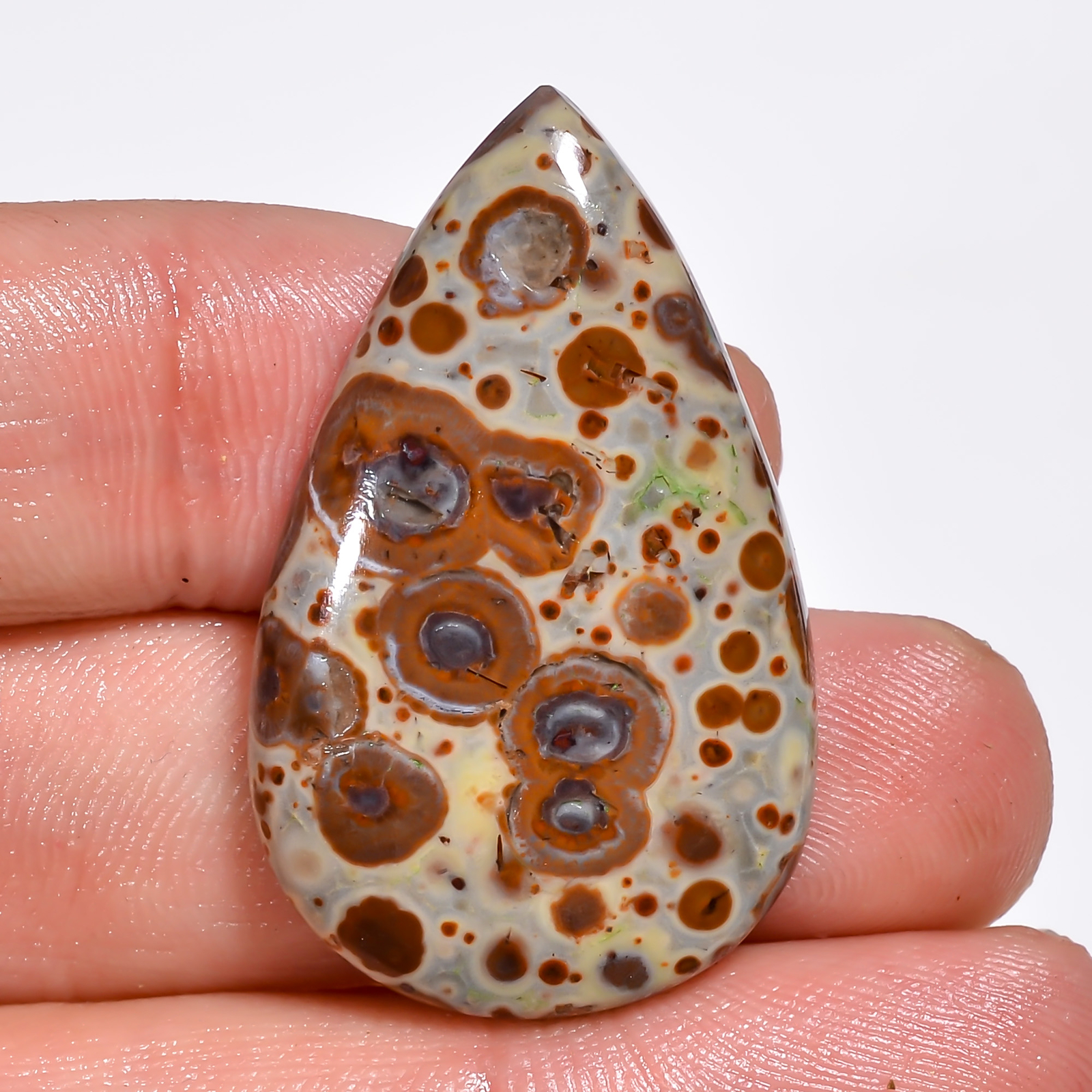30.00 Ct Natural Stunning Asteroid Jasper Pear Shape 36X22X6MM Cabochon Gemstone