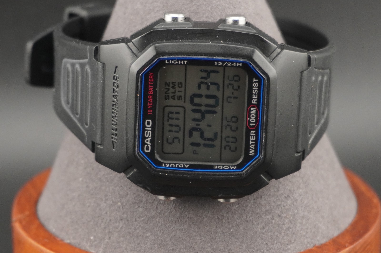 Watch (USED) Casio W800H-1AV, 10 Year Battery,Chronograph Resin Watch, 100 Meter
