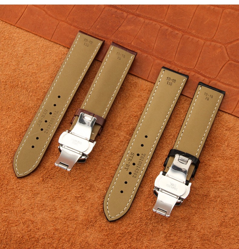 For Tissot 1853 Genuine Leather Watch Band Strap Butterfly Buckle 18 19 20 21 22