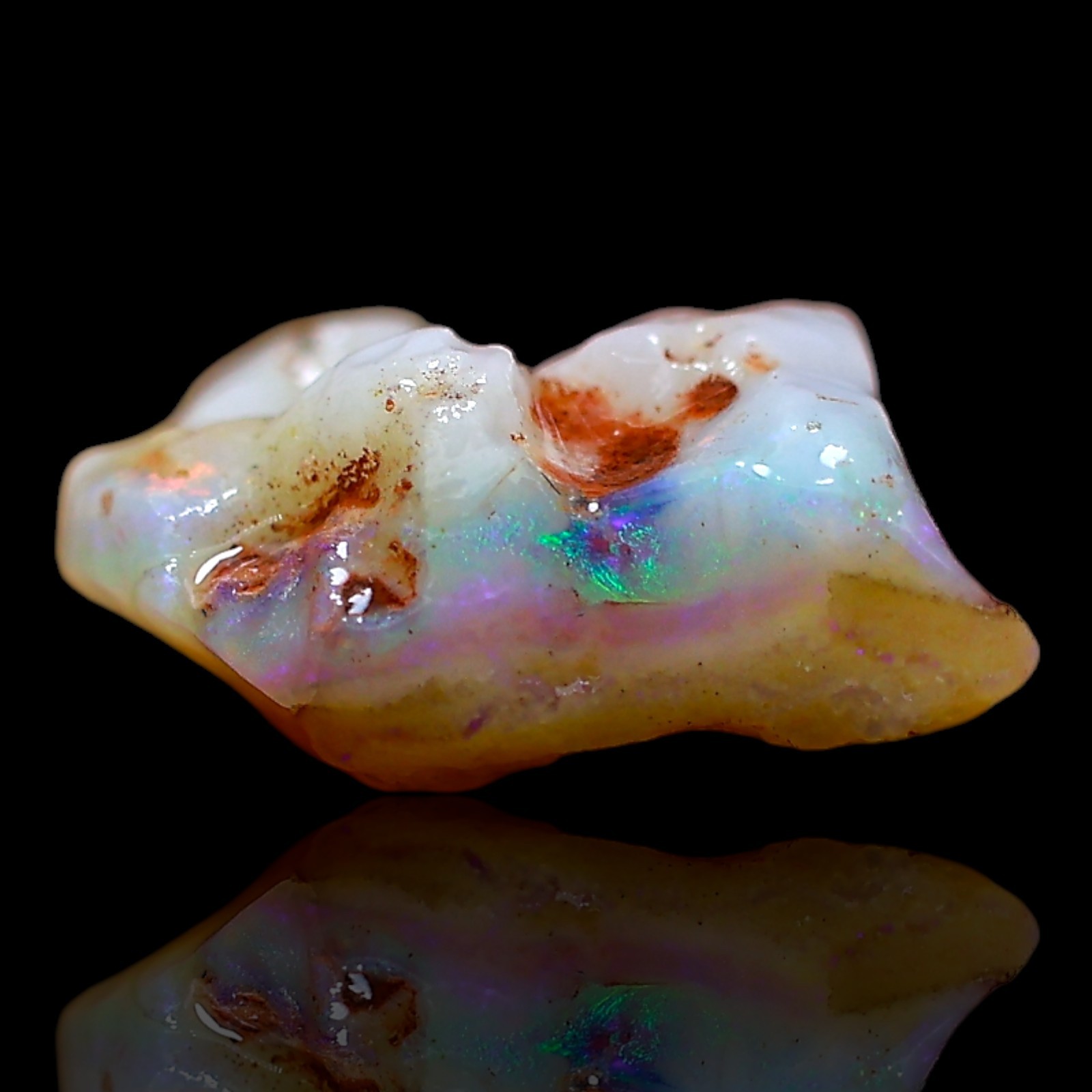 Natural Fire Opal Gemstone 2.00 Cts Loose Meditation Rough Australia 10x10x5 mm
