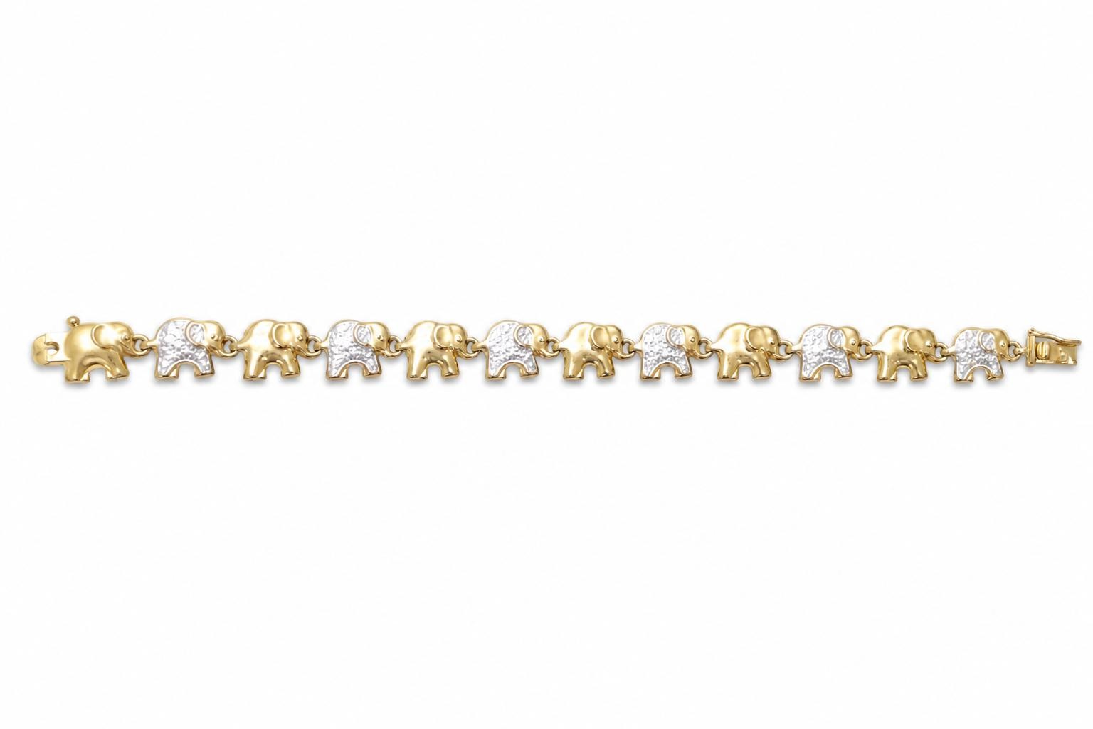 Sterling Silver Gold Plated Lucky Elephant Bracelet