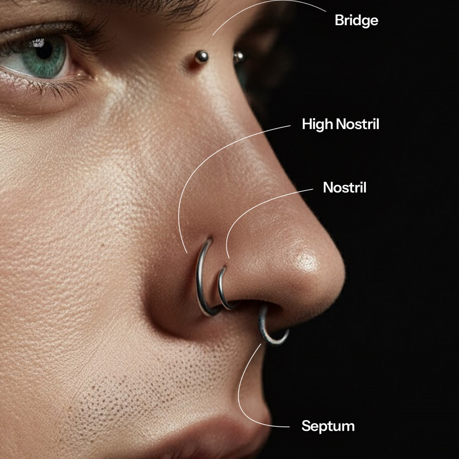 2Pcs Titanium 16G 14G Hinged Segment Septum Tragus Nose Lip Ring Sleeper Earring