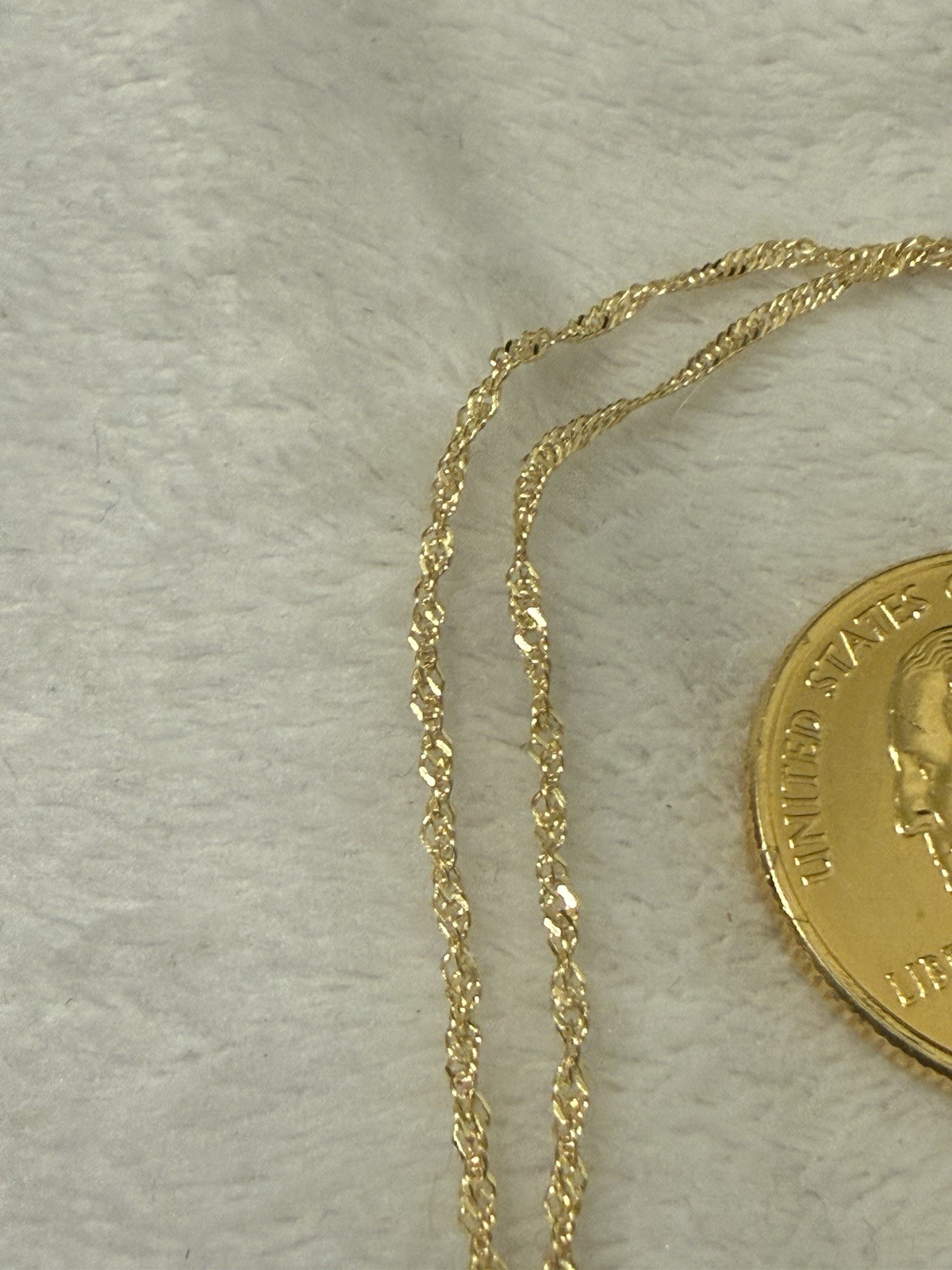 10kt Solid Yellow Gold Twisted Singapore Necklace 18” Inch 1.3mm Stamped New