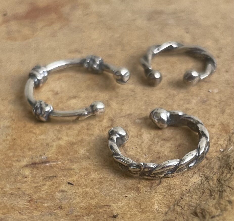 3 Ear Cuffs As Pictured Genuine .925 Sterling Silver Ear Clip Lot + Gift Box
