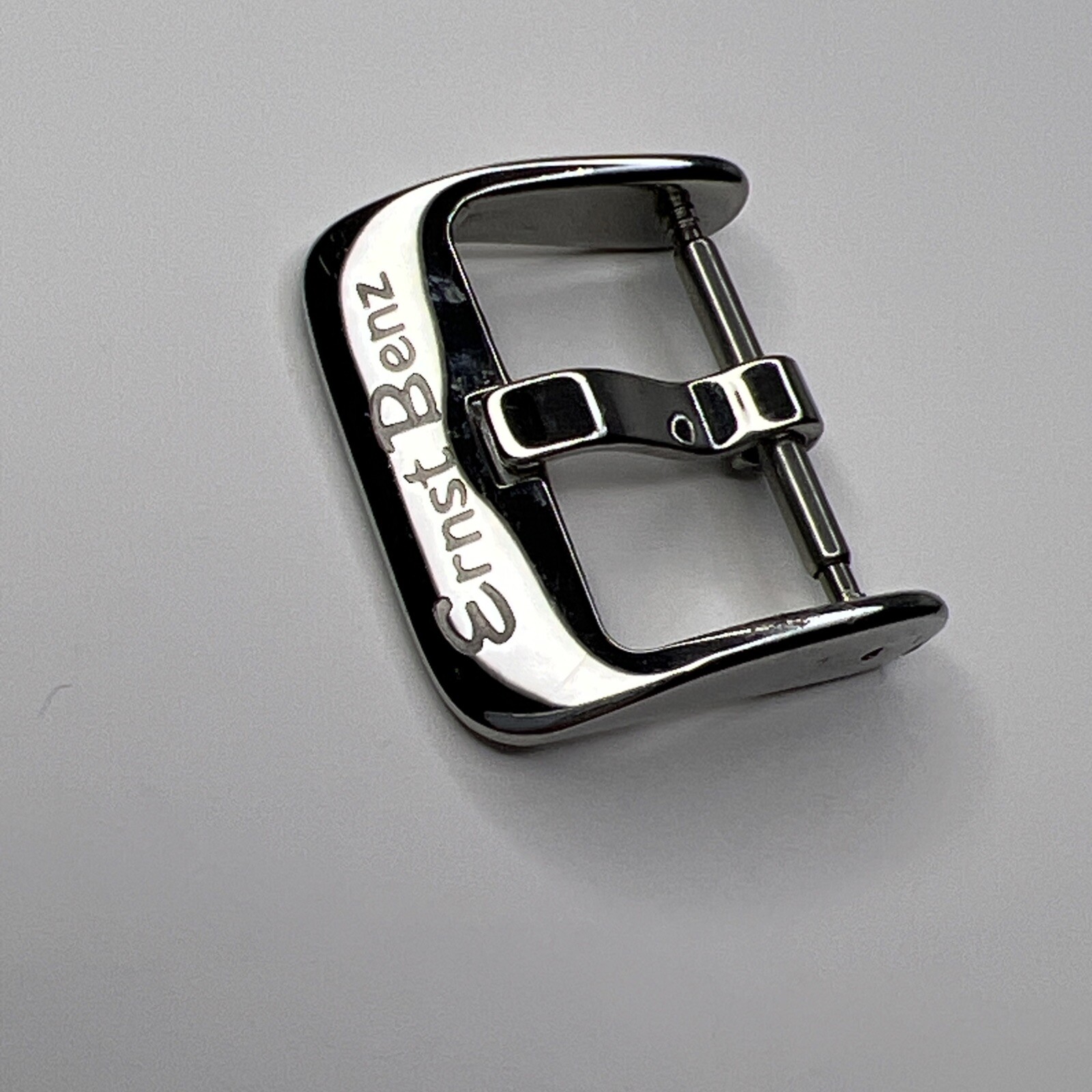 Authentic Ernst Benz 18mm Stainless Steel Tang Buckle Clasp Signed Logo