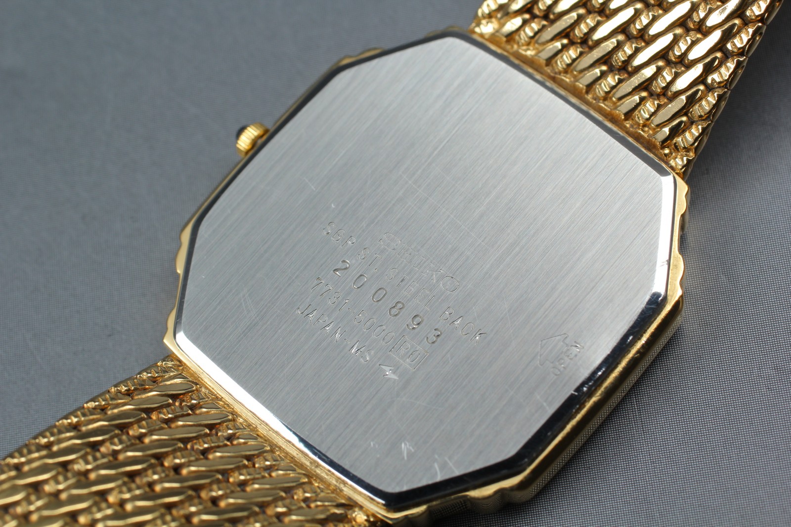 [MINT w/Box] SEIKO Dolce 7731-5000 1P Diamond Gold Men’s Watch From JAPAN