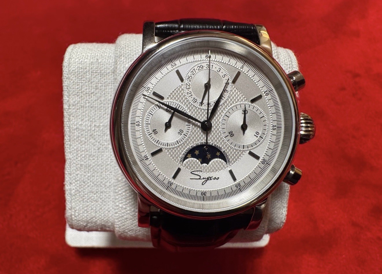 Sugess Mechanical Chronograph – ST1908 Swan Neck, Moonphase Calendar
