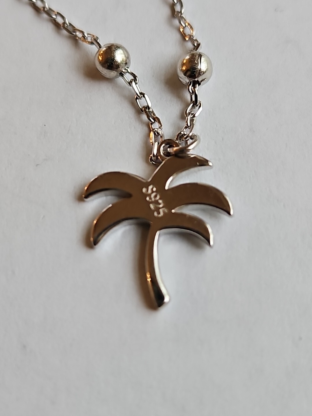 Sterling Silver ~ Palm Tree Bracelet ~ OPAL INLAY ~ 7-9” ADJUSTABLE ~ VINTAGE!