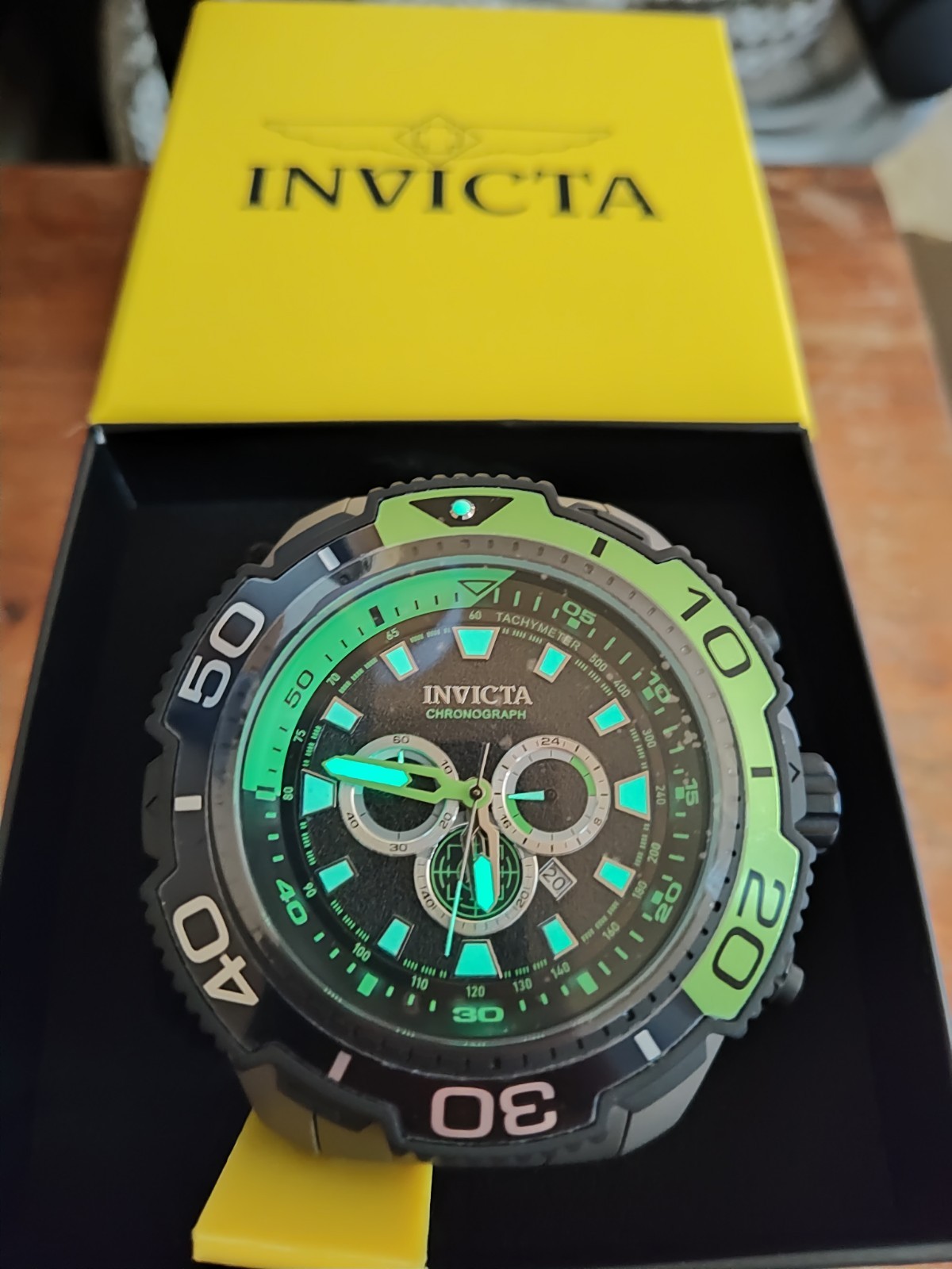 Invicta TI-22 Men’s 65mm Titanium Watch Awesome Green Lume