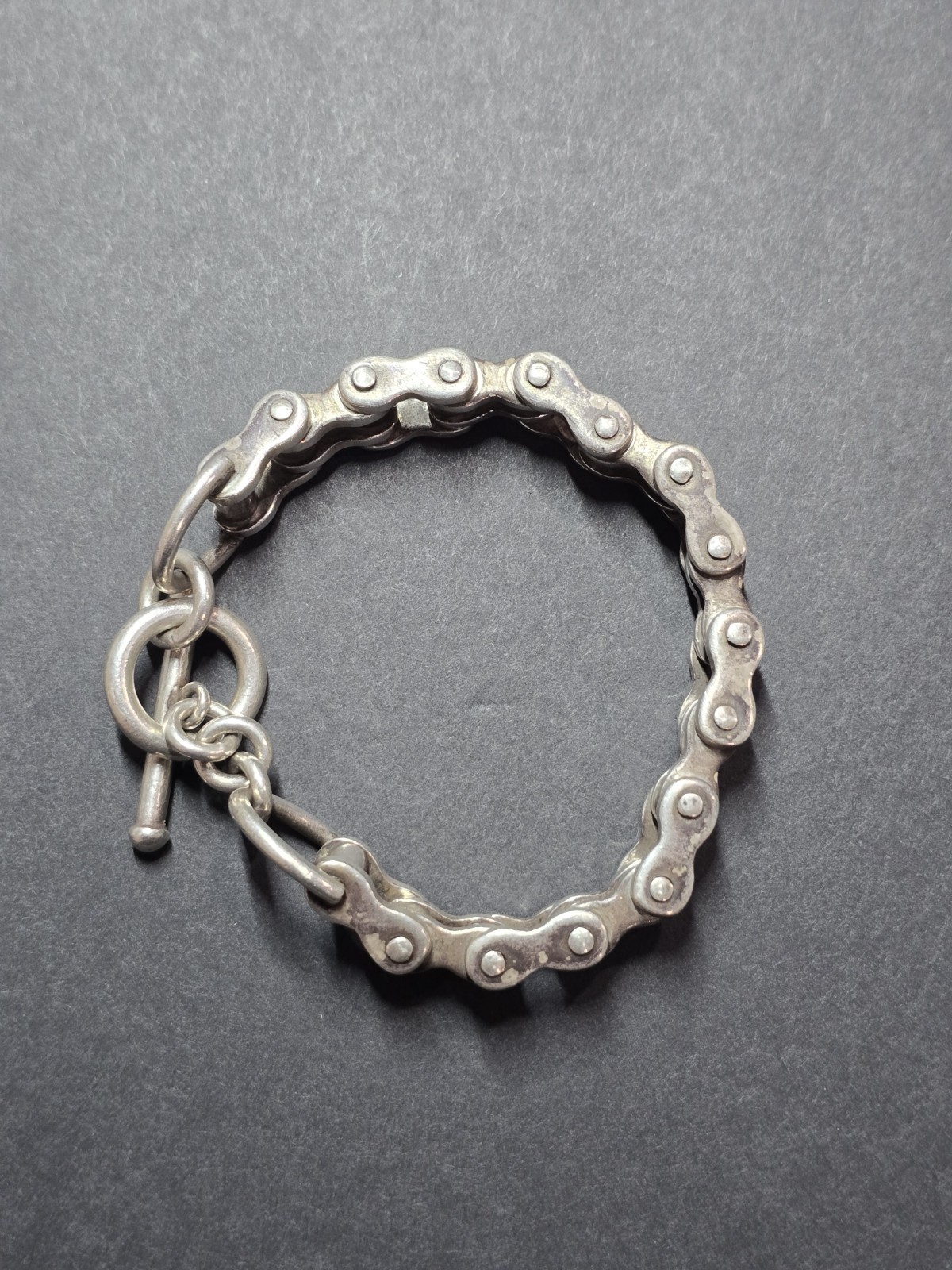 106 Gram 925 Sterling Silver Bike Chain Bracelet 9.5 Inches In Length