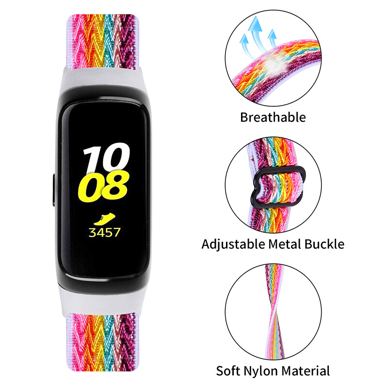 Elastic Woven Nylon Sport Band Strap for Samsung Galaxy Fit SM-R370 Watchband