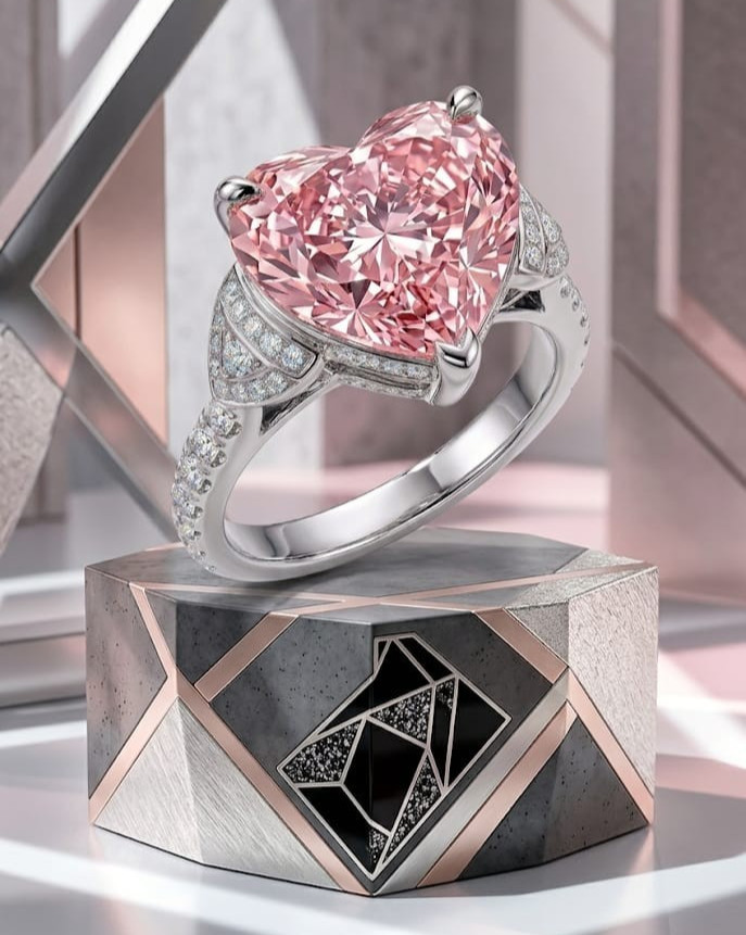 8.00 Ct Certified Heart Shape Pink Natural Diamond Engagement Ring Great Shine