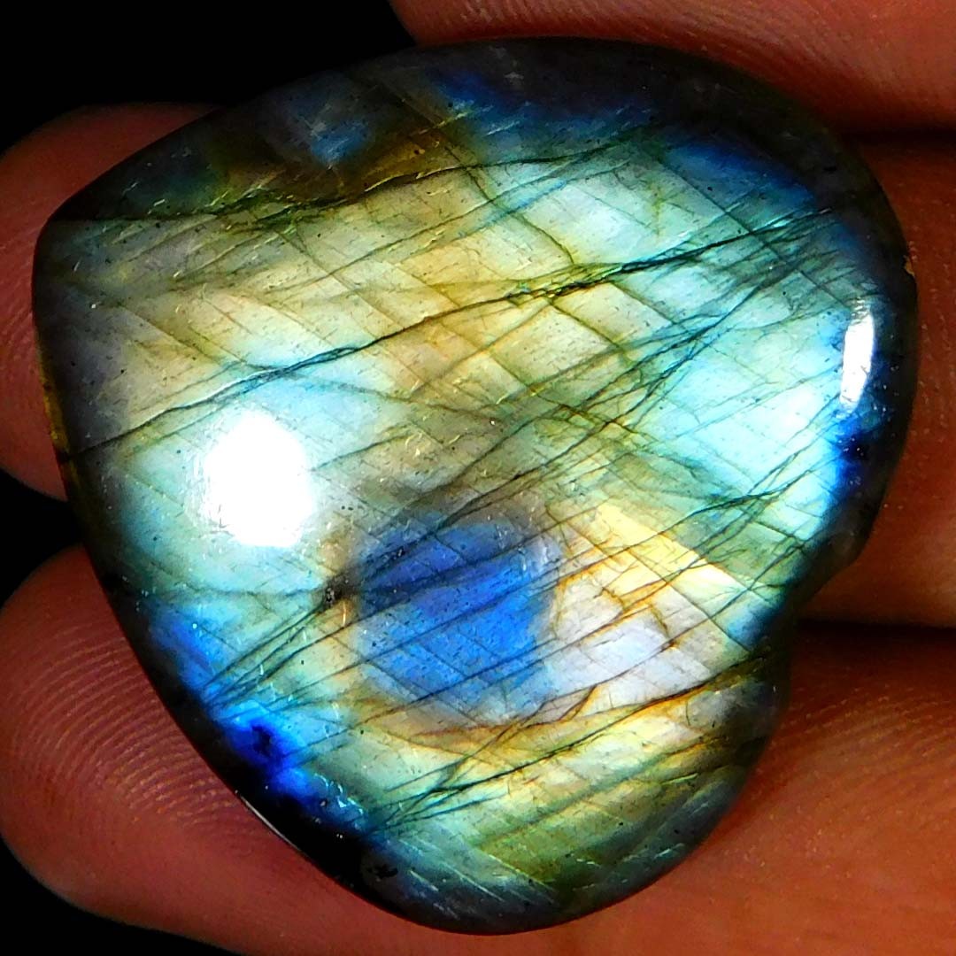 58.85Cts. 100% Natural Unique Power Labradorite Heart Cabochon Loose Gemstone