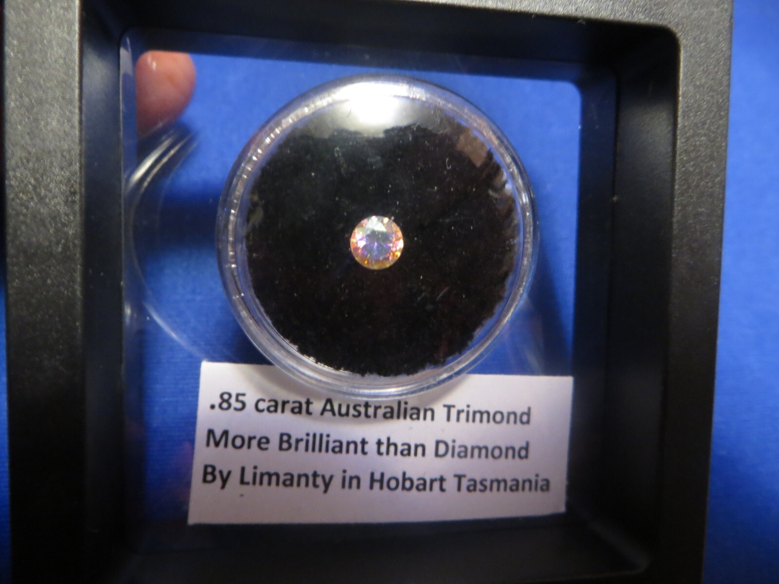 RARE .85 ct. Triamond Gemstone More Brilliant than Diamond Stunning Color Flash!