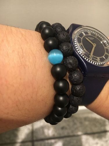 Black Onyx 8mm Beads Healing Chakra Strength Protection Women Men Bracelet Gifts