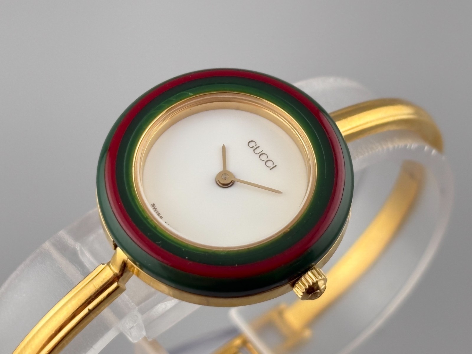 Gucci Change Bezel 11/12.2 Watch 12 Colors Box White Gold [Very Good]