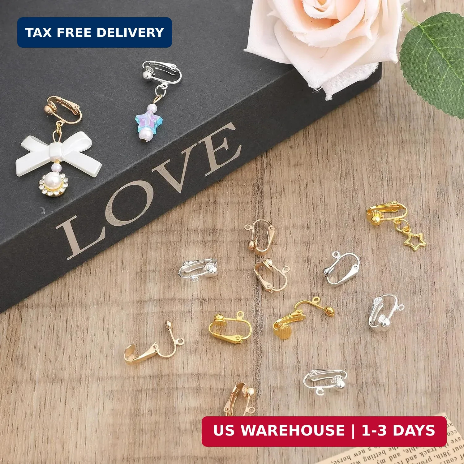 32 Pieces Earring Converters Pierced to Clip, Non-Pierced Earring Clips with Sil