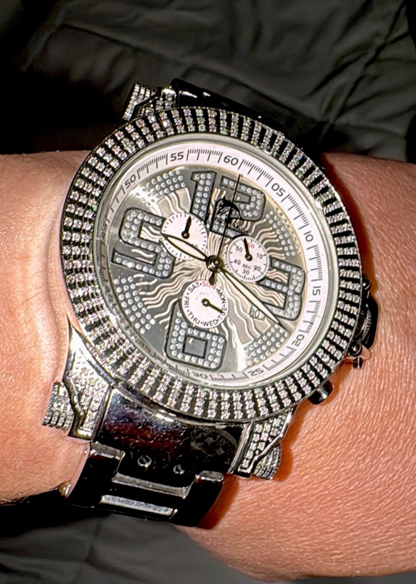 Mens Techno Master Diamond Watch 3 Rows Oversized 50mm Joe Rodeo Jojo Don Benny