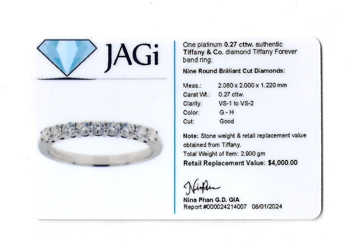 Tiffany & Co. Tiffany Forever Round Diamond Semi-Eternity Band Ring in Platinum