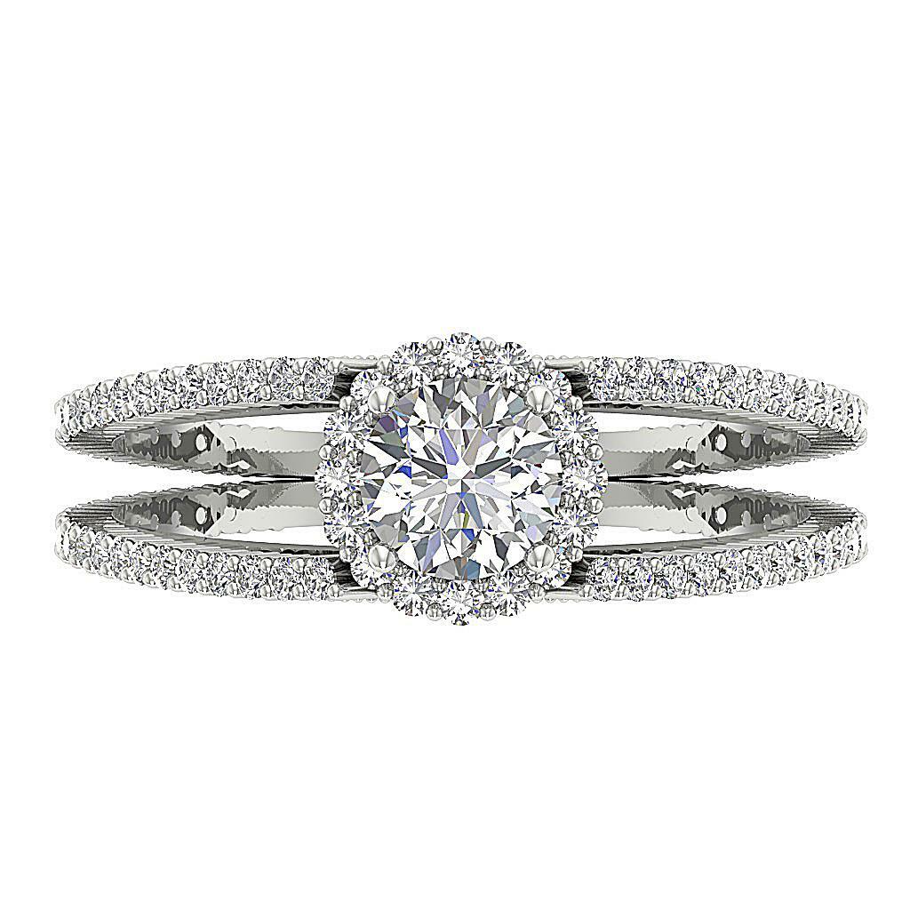 Solitaire Wedding Ring SI1-2 G 1.40 Ct Natural Diamond 14K Solid Gold 8.80 mm