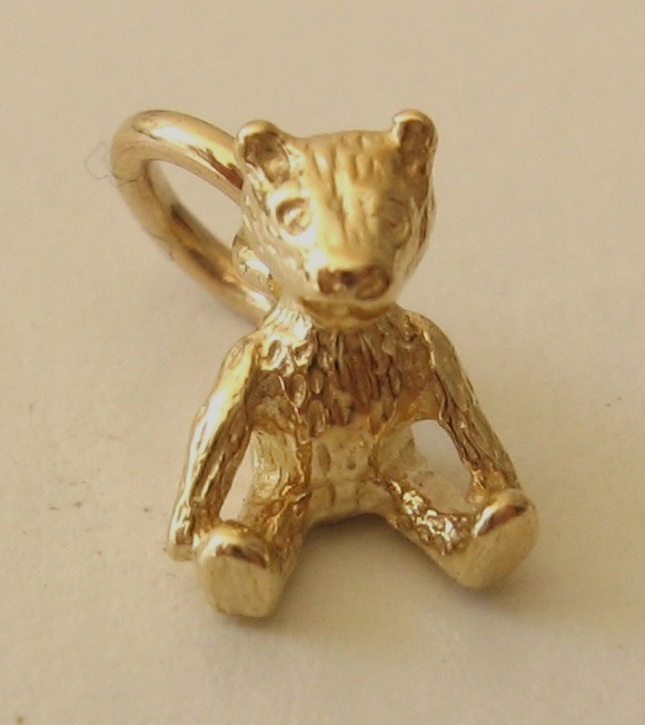GENUINE SOLID 9ct Yellow Gold 3D TEDDY BEAR ANIMAL BABY SHOWER Charm/Pendant