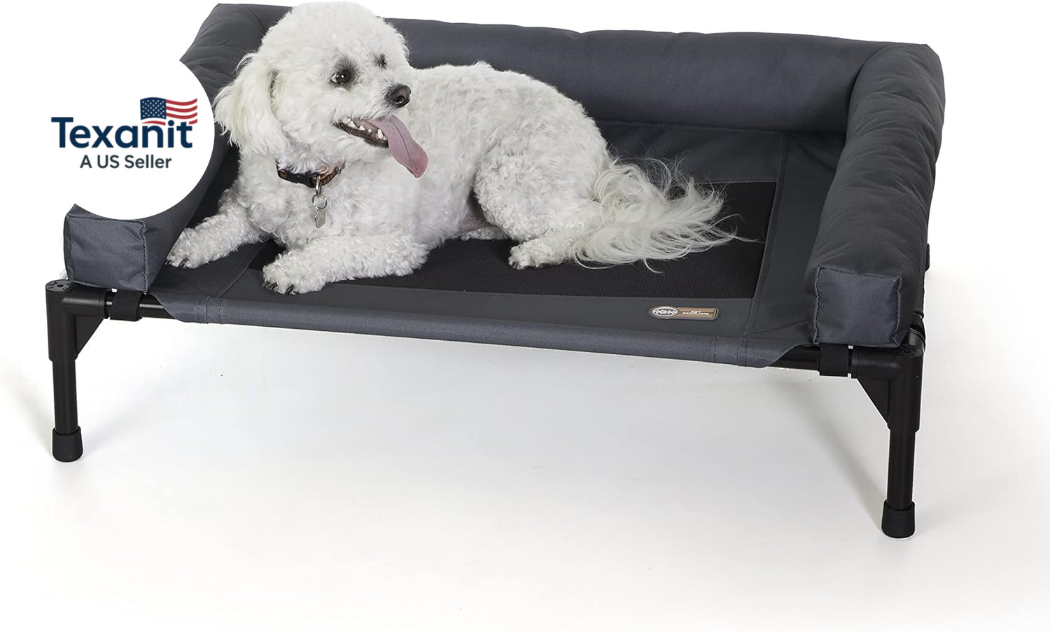Bolster Dog Cot, Cooling Indoor Outdoor Elevated Cot Hammock Dog Bed with Remova