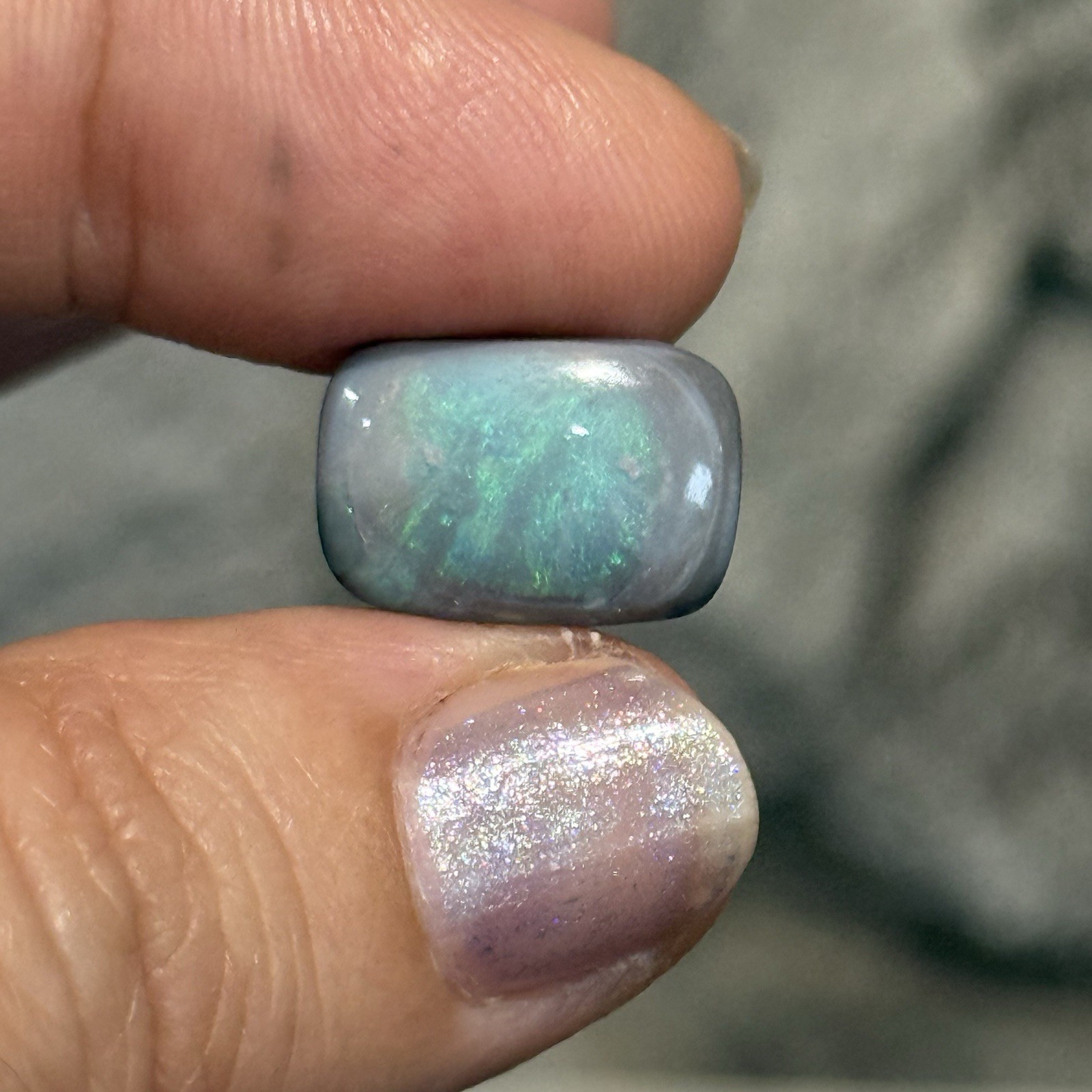 7.10ct 15.7×10.6×5.4mm Solid Picture Australian Black Opal Cabochon Loose Gem