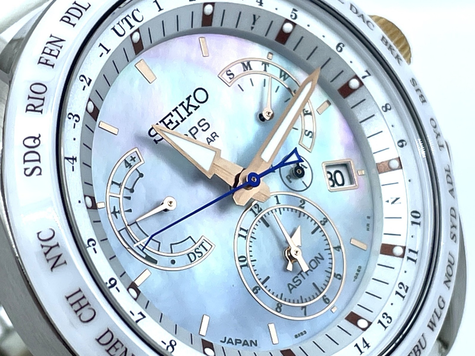 SEIKO ASTRON GPS Radio Wave Solar Men’s Watch Beautiful MOP Dial 8X53-0AJ0-2