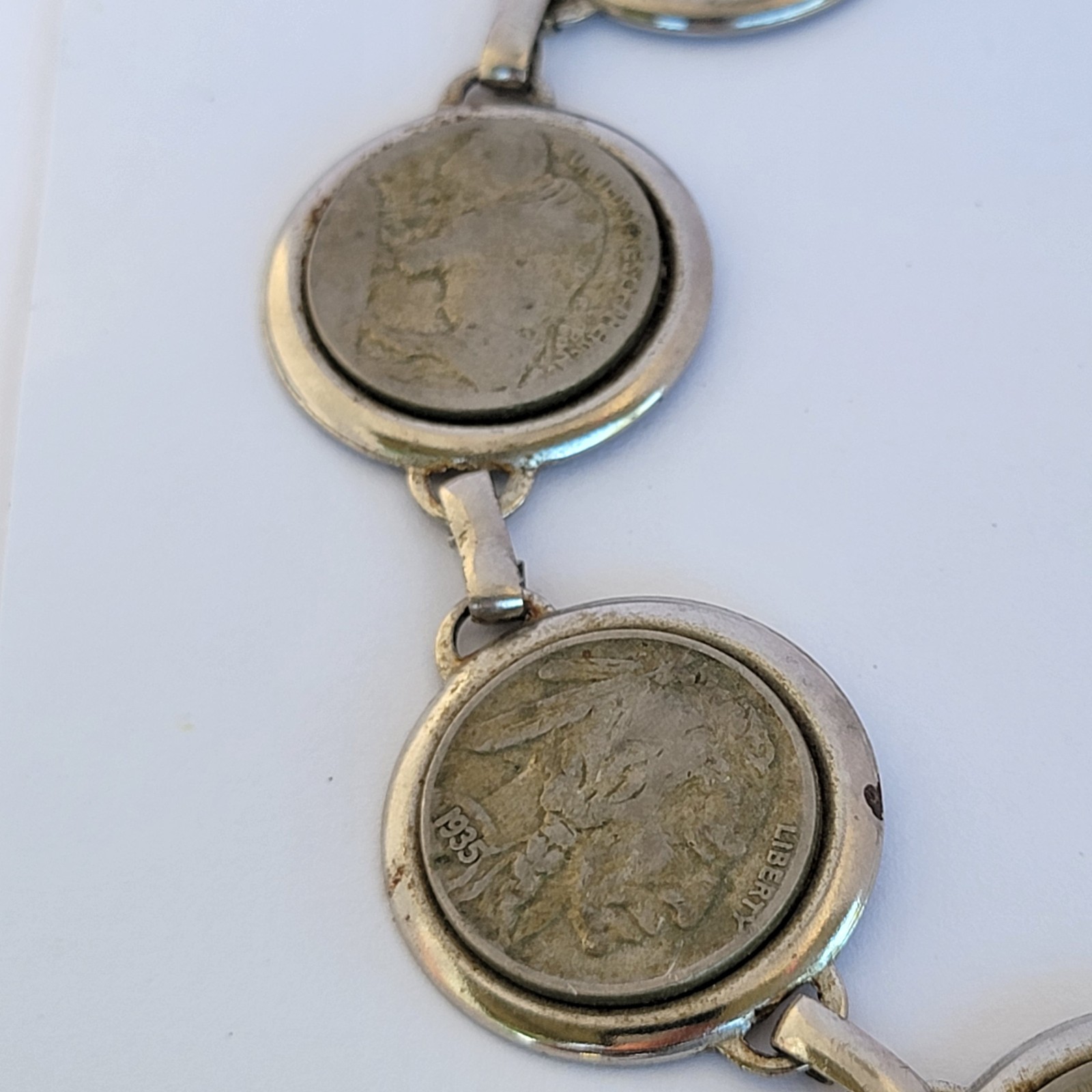 Vintage Buffalo Native American Indian Nickles NECKLACE Part 14″ Chain ***READ**