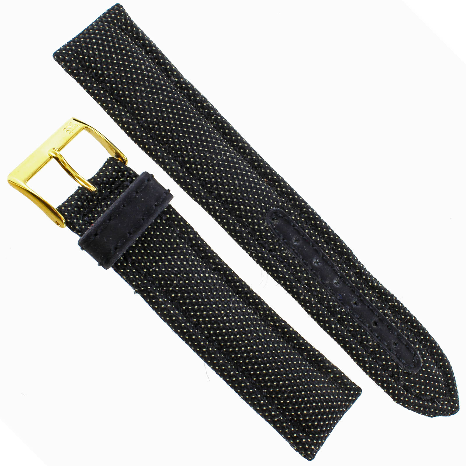 18mm Morellato Black with White Dot Made w/ Kevlar Fabric and Rubber Mens Band