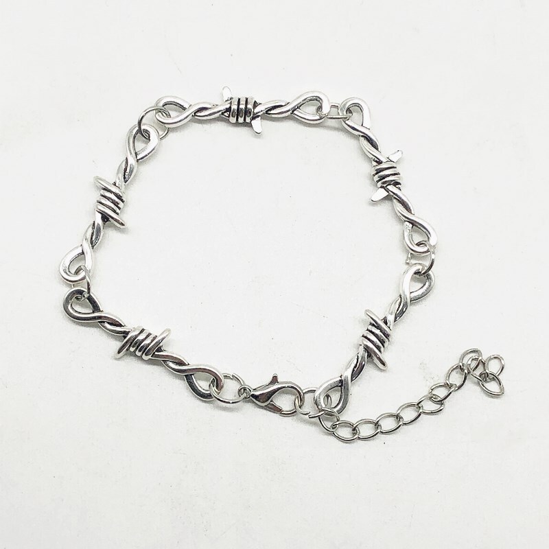 Fashion Jewelry Silver Barbed Wire Brambles Choker Bracelet 1-17