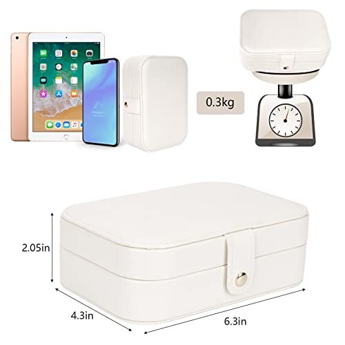 Travel Jewelry Box, Jewelry Organizer for Girls Gift Small Jewelry white