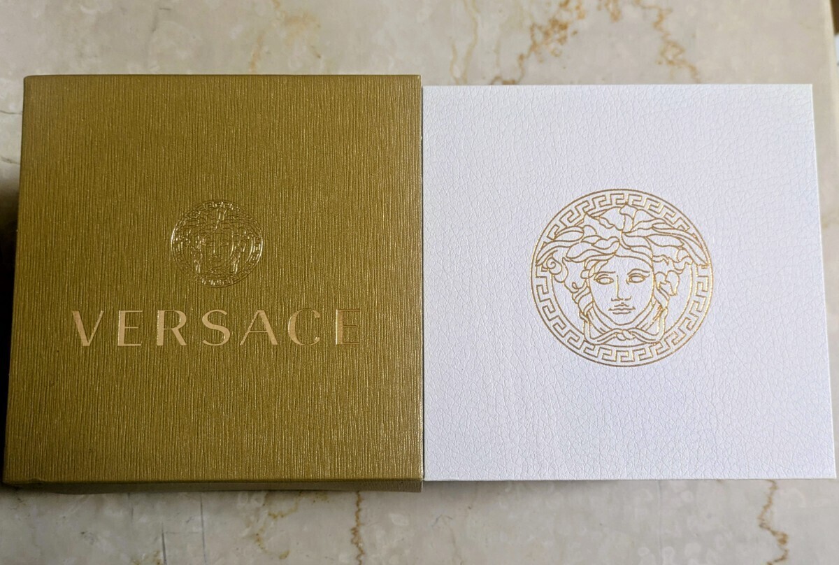 [B1P] VERSACE Greca Logo Chrono VEZ900121 Green Silver Watch [y2v]