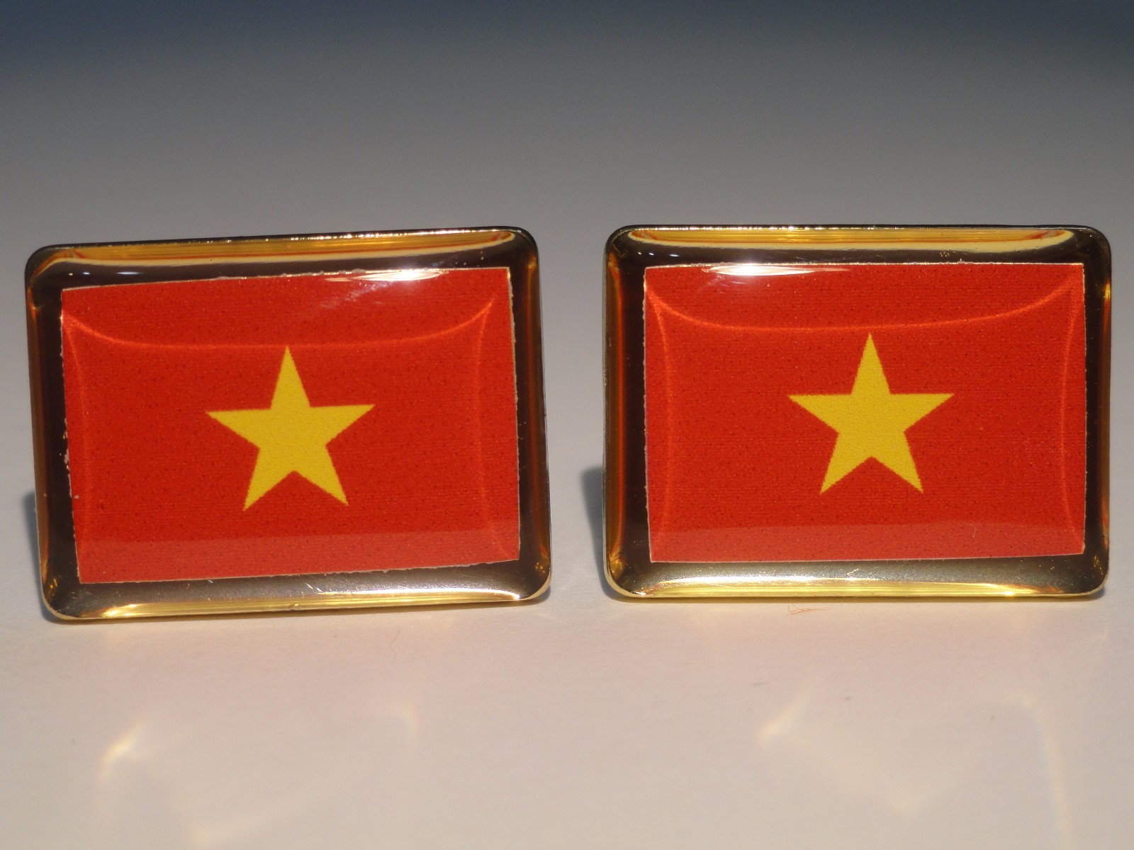 Vietnam Flag Cufflinks–Vietnamese Asian Southeast Asia Hanoi Ho Chi Minh