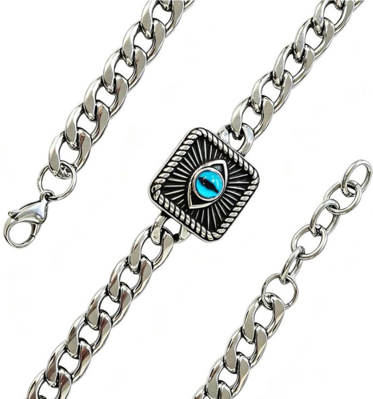 New men’s minimalist stainless steel hip-hop bracelet with a personalized trend