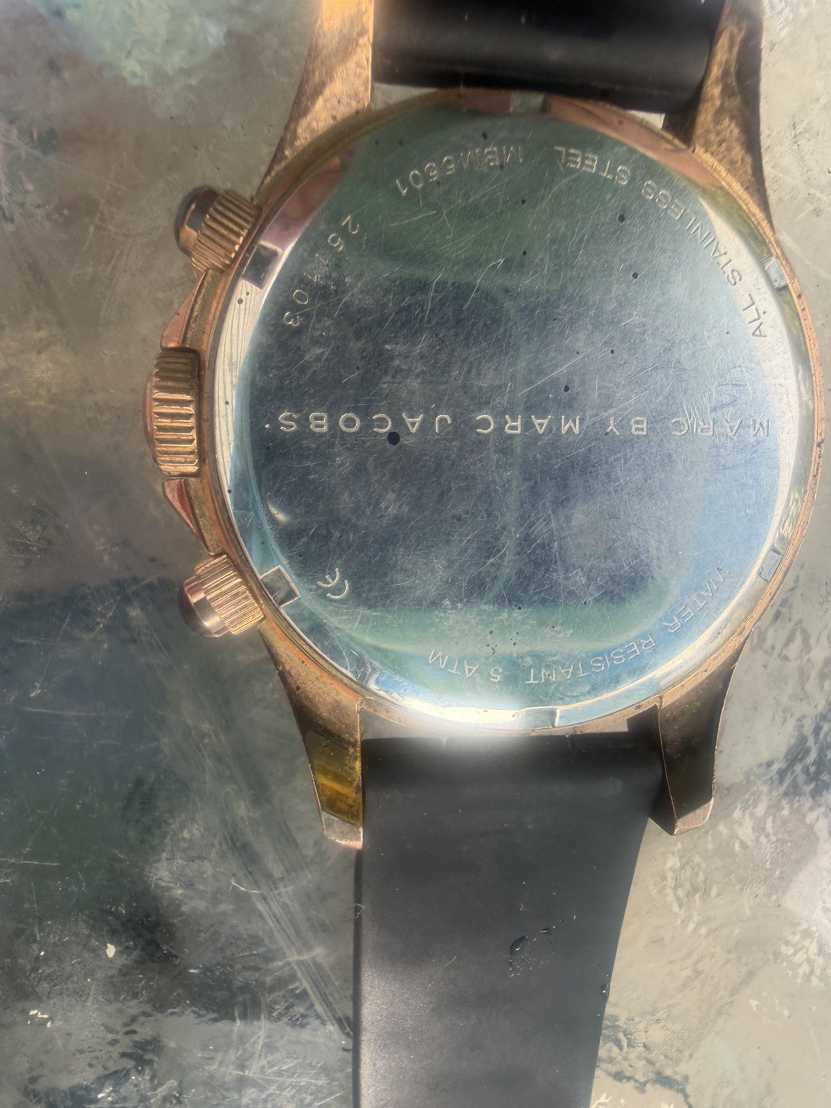 Marc by Marc Jacobs All Stainless Steel Watch In Rose Gold and Black